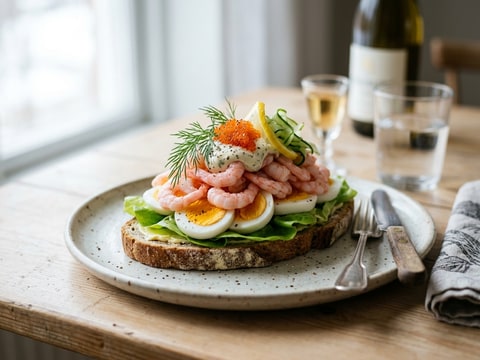 Klassisk räkmacka med handskalade räkor