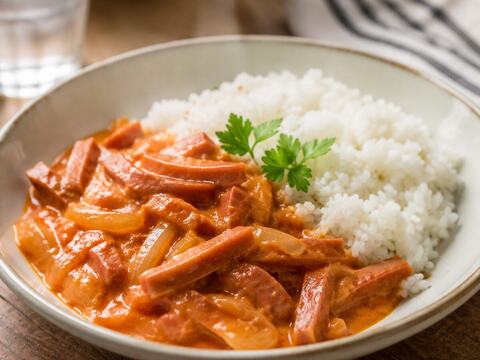 Korv stroganoff med ris