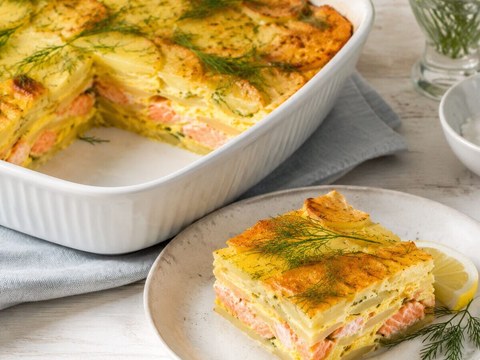 Laxpudding utan grädde