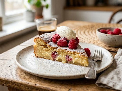 Vit kladdkaka med bär