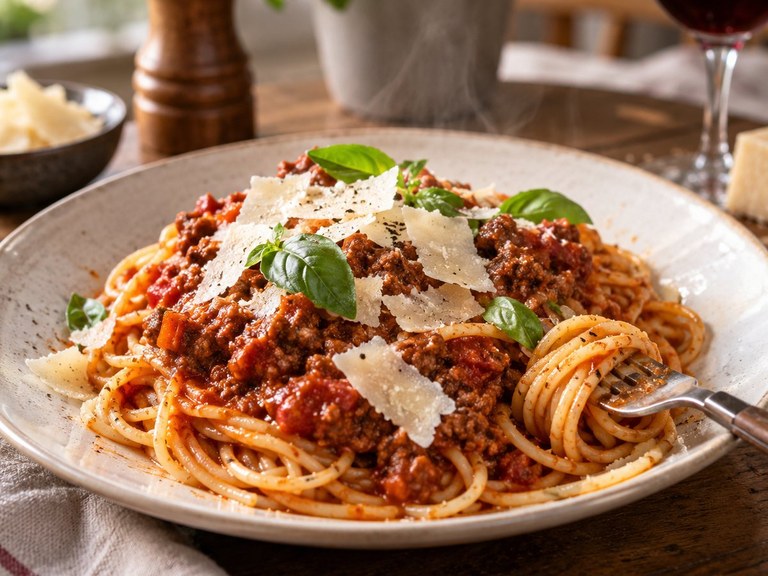Enkel köttfärssås med spaghetti
