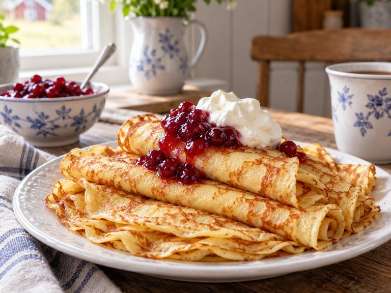 Klassiska tunna pannkakor