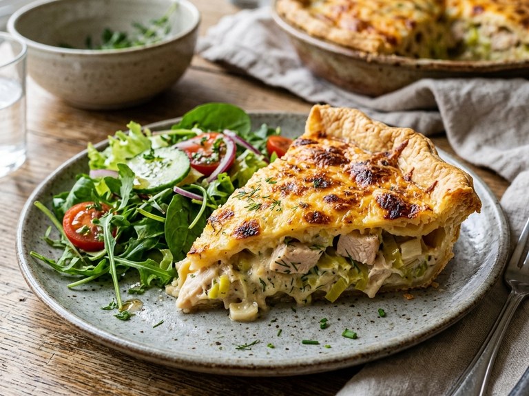Krämig Kycklingpaj med Purjolök & Västerbottensost