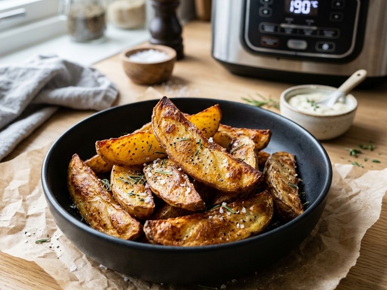 Krispig klyftpotatis i airfryer