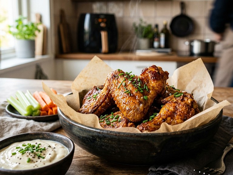 Krispiga Kycklingvingar i Airfryer