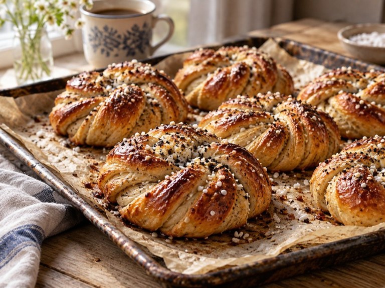 Saftiga kardemummabullar med nystött kardemumma